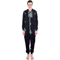 I Love Guitars In Pop Arts Blooming Style Hooded Jumpsuit (ladies)