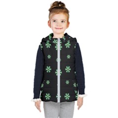 I Love Guitars In Pop Arts Blooming Style Kids  Hooded Puffer Vest