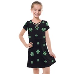 I Love Guitars In Pop Arts Blooming Style Kids  Cross Web Dress by pepitasart