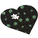 I Love Guitars In Pop Arts Blooming Style Wooden Puzzle Heart View3