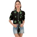 I Love Guitars In Pop Arts Blooming Style Tie Front Shirt  View1