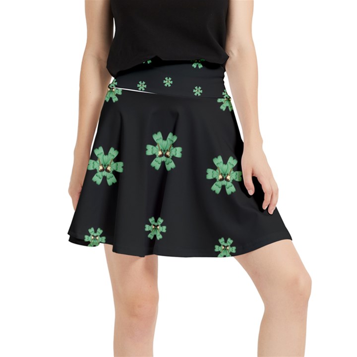 I Love Guitars In Pop Arts Blooming Style Waistband Skirt