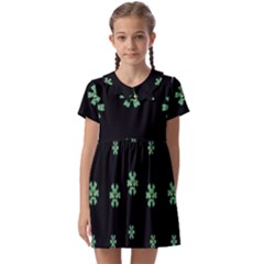 I Love Guitars In Pop Arts Blooming Style Kids  Asymmetric Collar Dress by pepitasart