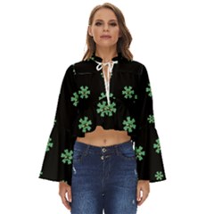 I Love Guitars In Pop Arts Blooming Style Boho Long Bell Sleeve Top