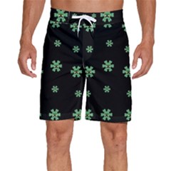 I Love Guitars In Pop Arts Blooming Style Men s Beach Shorts by pepitasart