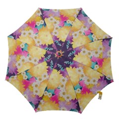 Watercolors Flowers Hook Handle Umbrellas (medium) by LalyLauraFLM