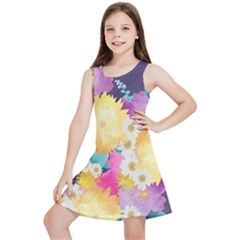 Watercolors Flowers Kids  Lightweight Sleeveless Dress by LalyLauraFLM