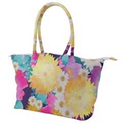 Watercolors Flowers Canvas Shoulder Bag by LalyLauraFLM