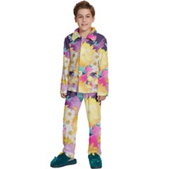 Watercolors Flowers Kids  Long Sleeve Velvet Pajamas Set by LalyLauraFLM