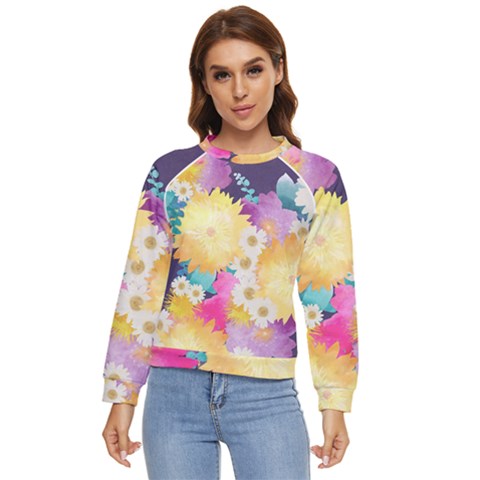 Watercolors Flowers Women s Long Sleeve Raglan T-shirt by LalyLauraFLM