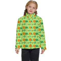 Summer Fun Pattern Kids  Puffer Bubble Jacket Coat by LalyLauraFLM