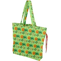 Summer Fun Pattern Drawstring Tote Bag by LalyLauraFLM