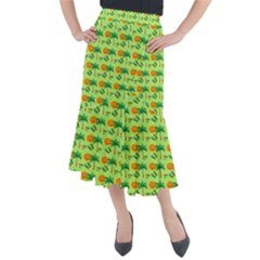 Summer Fun Pattern Midi Mermaid Skirt by LalyLauraFLM