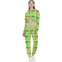 Summer Fun Pattern Cropped Zip Up Lounge Set by LalyLauraFLM