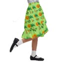 Summer Fun Pattern Kids  Ruffle Flared Wrap Midi Skirt View3