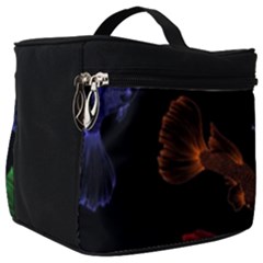 Vector Aquarium Guppies Seamless Fish Pattern With Black Background Make Up Travel Bag (big) by Grandong