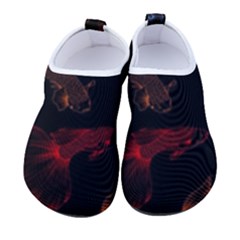 Vector Aquarium Guppies Seamless Fish Pattern With Black Background Women s Sock-style Water Shoes by Grandong