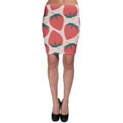 Seamless Strawberry Pattern Vector Bodycon Skirt by Grandong