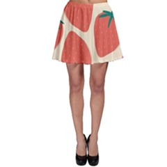 Seamless Strawberry Pattern Vector Skater Skirt by Grandong