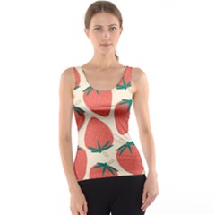 Seamless Strawberry Pattern Vector Women s Basic Tank Top by Grandong