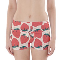 Seamless Strawberry Pattern Vector Boyleg Bikini Wrap Bottoms by Grandong