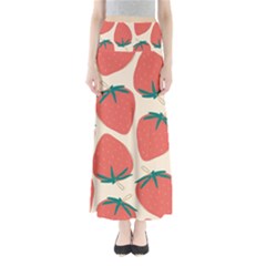 Seamless Strawberry Pattern Vector Full Length Maxi Skirt by Grandong