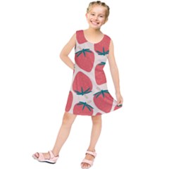 Seamless Strawberry Pattern Vector Kids  Tunic Dress by Grandong