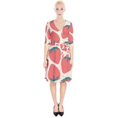 Seamless Strawberry Pattern Vector Wrap Up Cocktail Dress by Grandong