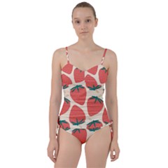 Seamless Strawberry Pattern Vector Sweetheart Tankini Set by Grandong