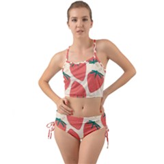 Seamless Strawberry Pattern Vector Mini Tank Bikini Set by Grandong