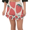 Seamless Strawberry Pattern Vector Fishtail Mini Chiffon Skirt View1