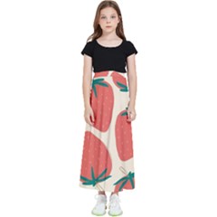 Seamless Strawberry Pattern Vector Kids  Flared Maxi Skirt by Grandong