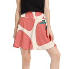 Seamless Strawberry Pattern Vector Waistband Skirt by Grandong