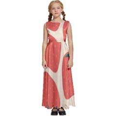 Seamless Strawberry Pattern Vector Kids  Satin Sleeveless Maxi Dress by Grandong