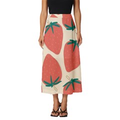 Seamless Strawberry Pattern Vector Classic Midi Chiffon Skirt by Grandong