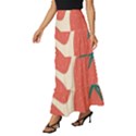 Seamless Strawberry Pattern Vector Tiered Ruffle Maxi Skirt View2