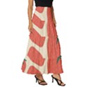 Seamless Strawberry Pattern Vector Tiered Ruffle Maxi Skirt View3