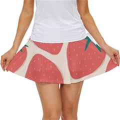 Seamless Strawberry Pattern Vector Women s Skort by Grandong