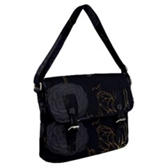 Dark And Gold Flower Patterned Buckle Messenger Bag by Grandong