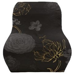 Dark And Gold Flower Patterned Car Seat Back Cushion  by Grandong