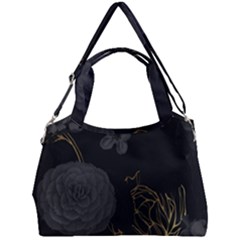 Dark And Gold Flower Patterned Double Compartment Shoulder Bag by Grandong