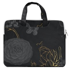 Dark And Gold Flower Patterned Macbook Pro 13  Double Pocket Laptop Bag by Grandong