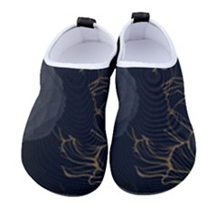 Dark And Gold Flower Patterned Men s Sock-style Water Shoes