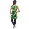 Seamless Pattern Of Monstera Leaves For The Tropical Plant Background Cap Sleeve High Low Top View2