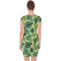 Seamless Pattern Of Monstera Leaves For The Tropical Plant Background Capsleeve Drawstring Dress  View2