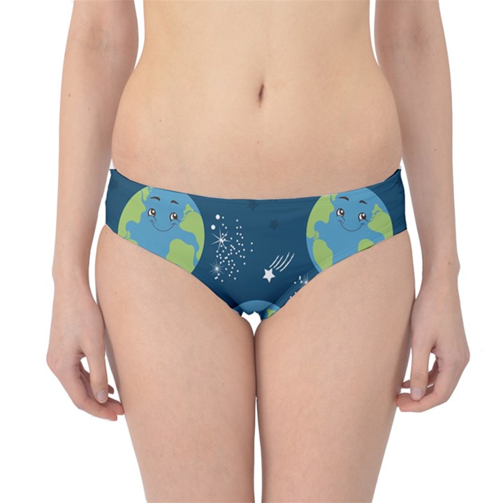 Seamless Pattern Cartoon Earth Planet Hipster Bikini Bottoms