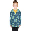 Seamless Pattern Cartoon Earth Planet Kids  Double Breasted Button Coat View1