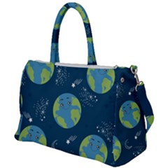 Seamless Pattern Cartoon Earth Planet Duffel Travel Bag by Grandong