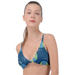 Seamless Pattern Cartoon Earth Planet Knot Up Bikini Top by Grandong