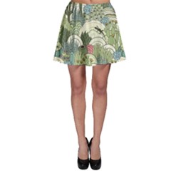 Playful Cactus Desert Landscape Illustrated Seamless Pattern Skater Skirt by Grandong